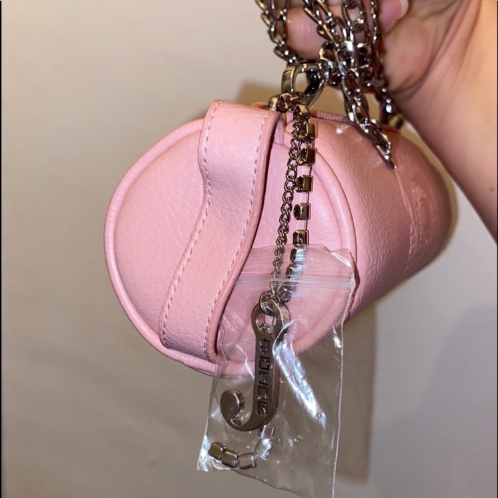 VINTAGE Juicy Couture Y2K PINK MINI BARREL BAG BARBIE BABY PINK LEATHER BAG - Picture 7 of 14